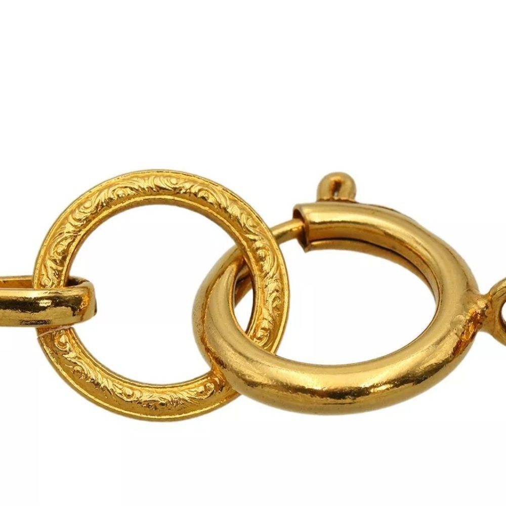 CHANEL Gold-tone Gripoix Chain Long Necklace Vintage - Picture 6 of 8